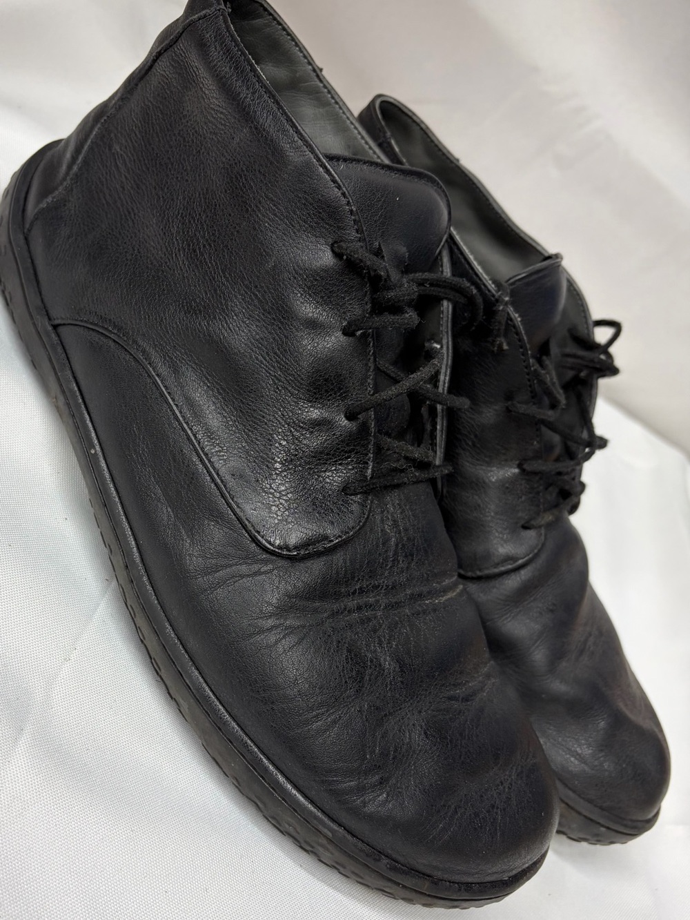 Flexible, footwear Black Men's Leather Lace-Up Shoes